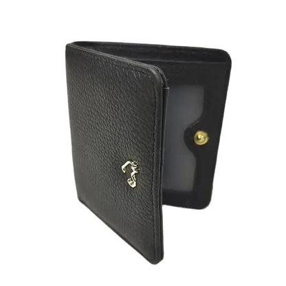 Genuine Leather Heart Charm Short Wallet for Women