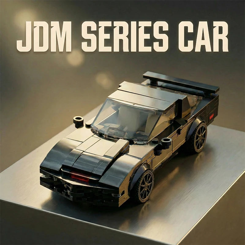 JDM Classic Black Sports Car Building Blocks Set 1:24 MOC