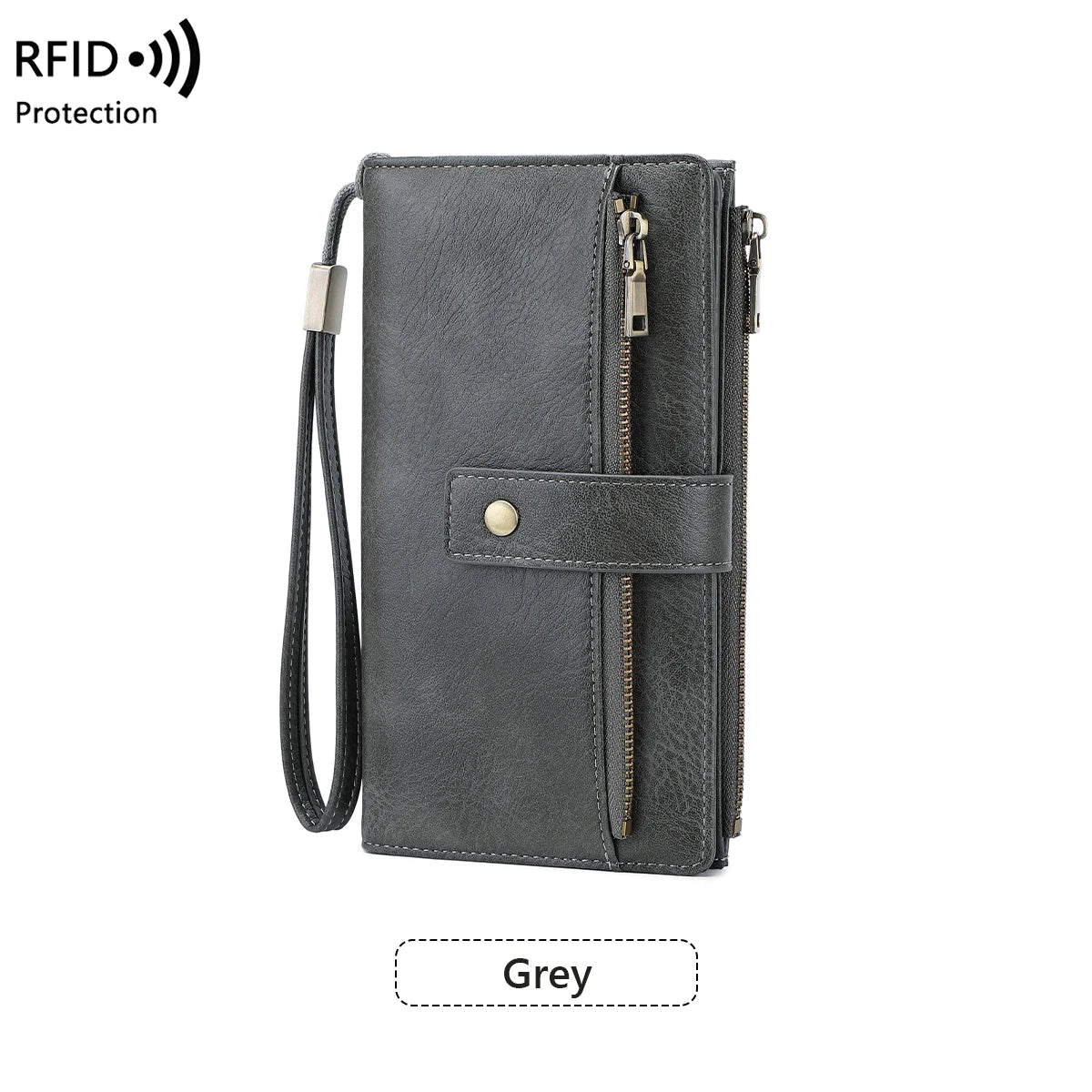 RFID Blocking Women's Long Wallet – Large Capacity PU Leather