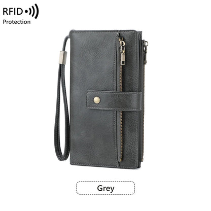 RFID Blocking Women's Long Wallet – Large Capacity PU Leather