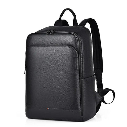 Genuine Leather Men's Backpack – 15.6" Laptop Bag