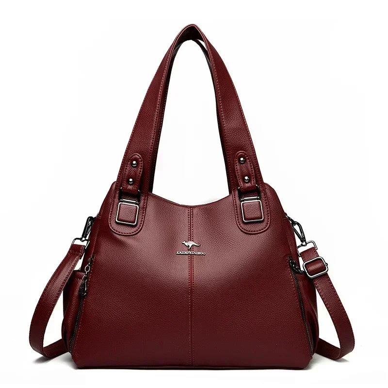 Leather Tote Shoulder Bag for Women – Large Crossbody Handbag