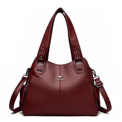 Leather Tote Shoulder Bag for Women – Large Crossbody Handbag