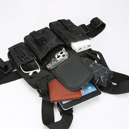 Tactical Chest Bag – Reflective Multi-Pocket Vest Pack