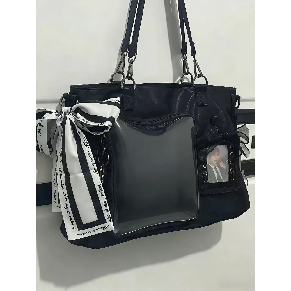 Large Capacity Transparent Window Tote Bag for Women