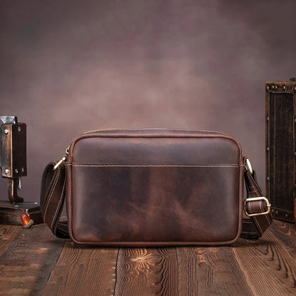 Men's Vintage Genuine Leather Crossbody Shoulder Bag