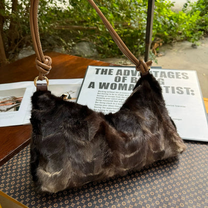 Faux Fur Shoulder Bag – Luxury Women's Crossbody Handbag