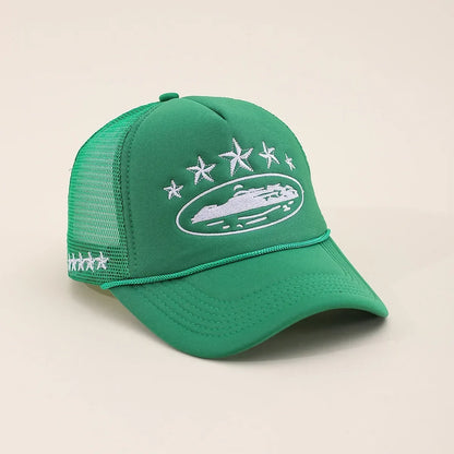 Unisex Men Women Cap Pentagram Embroidery Baseball Net Caps Spring Summer Outdoor Adjustable Casual