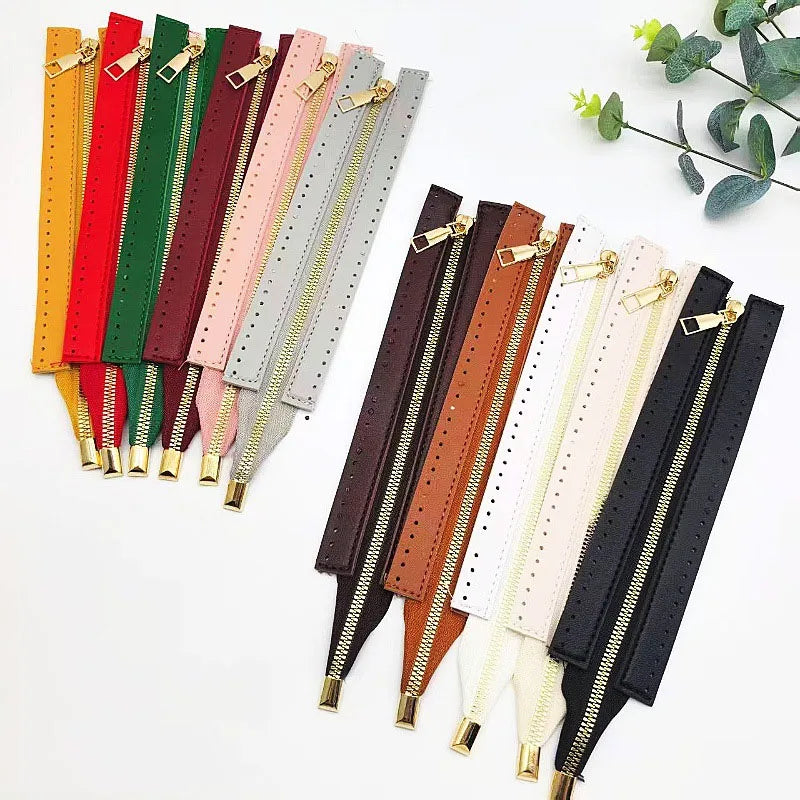 24cm PU Leather Zipper Strip for DIY Handmade Bags