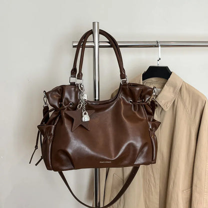 Large Capacity Tote Bag – Retro Crossbody Shoulder Bag