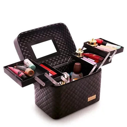 Large Capacity Professional Makeup Organizer Case – Multilayer Cosmetic Travel Bag