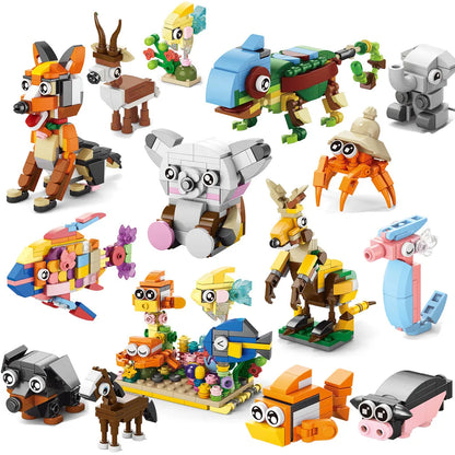 10-in-1 Animal World Building Blocks Kit – Elephant, Giraffe & More