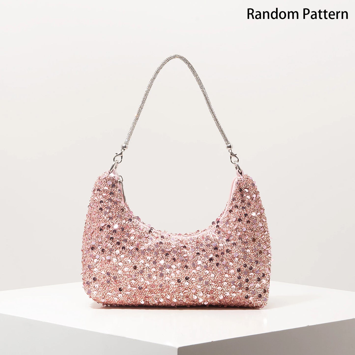 Sequin Shoulder Bag – Glitter Hobo Purse for Bridal, Prom & Wedding