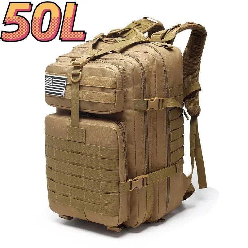 50L Tactical Backpack – Waterproof 1000D Nylon Hunting & Hiking Rucksack