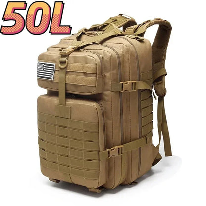 50L Tactical Backpack – Waterproof 1000D Nylon Hunting & Hiking Rucksack