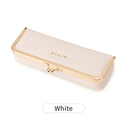 Women's Retro PU Leather Glasses Case Multi-Function Storage Box