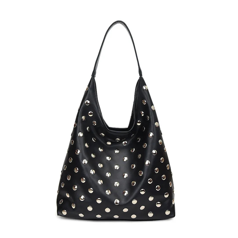 Retro Rivet Underarm Bag Large Capacity Niche Fashionable Shoulder Foreign Handbag