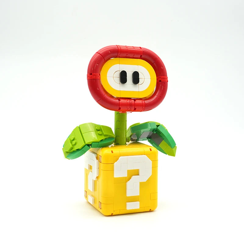 Fire Flower Building Blocks – MOC Potted Plant Desktop Decor Model