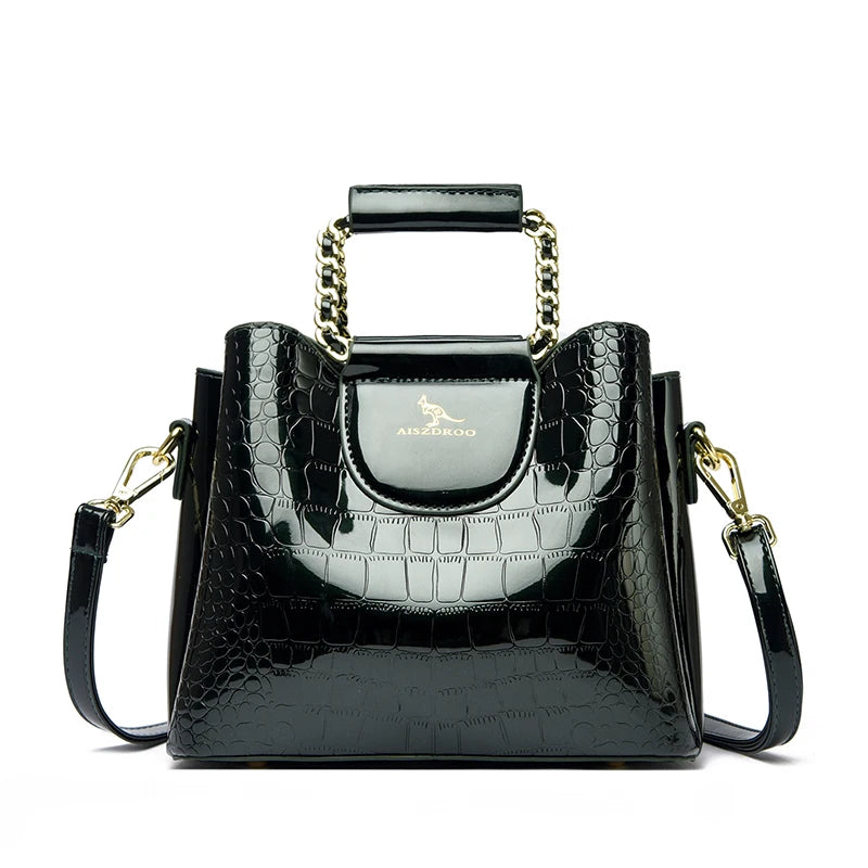 Luxury PU Leather Handbag for Women – 3-Layer Tote, Shoulder & Crossbody Bag
