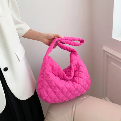 Quilted Puffer Shoulder Bag for Women – Padded Hobo Handbag