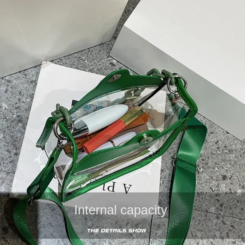 Clear PVC Crossbody Bag – Transparent Chain Shoulder Bag