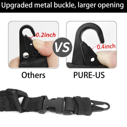 Tactical Bungee Rifle Sling with Metal Hook & Shoulder Pad