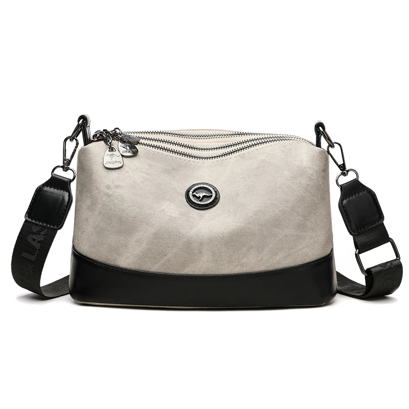 3-Layer Crossbody Bag for Women – Soft PU Leather Shoulder Bag