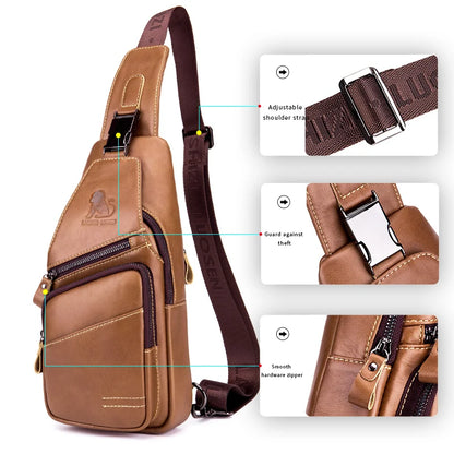 Men's Genuine Leather Backpack – Crocodile Pattern Cowhide