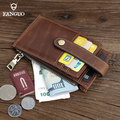 Genuine Leather Card Holder Wallet for Men – Large Capacity