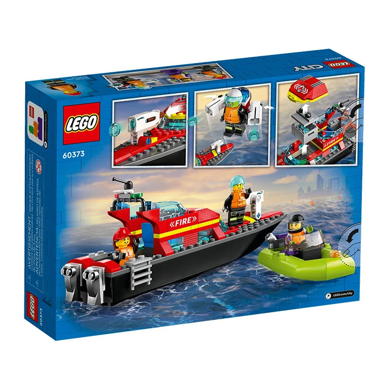 LEGO City Fire Rescue Boat 60373 – 144-Piece Building Set for Kids 5+