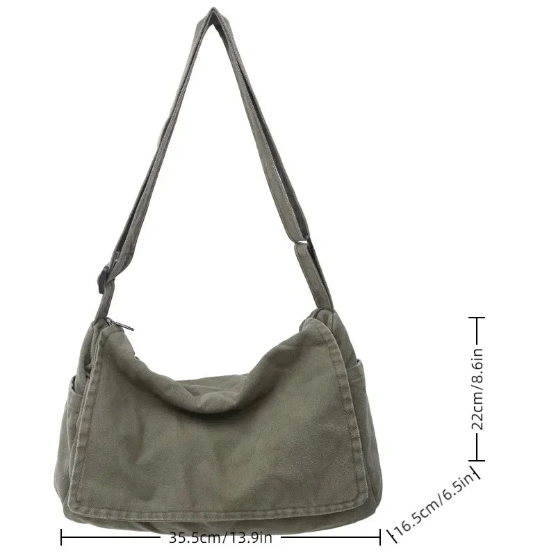 Large Capacity Flap Crossbody Bag with Adjustable Strap