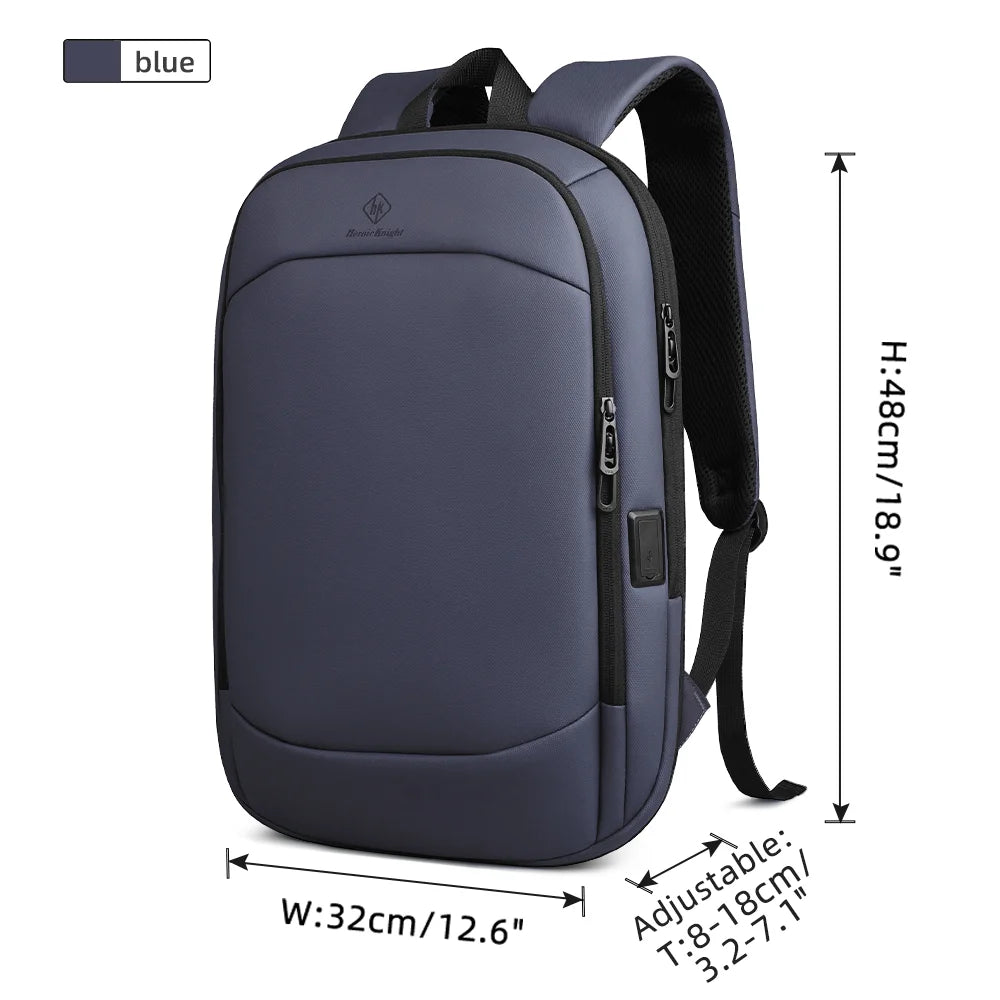Business Backpack for Men – 17" Laptop, USB Port, Slim Expandable, Waterproof