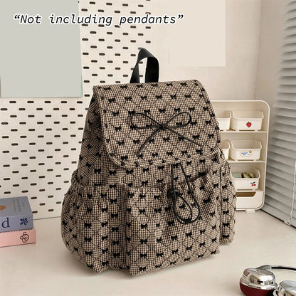 Bow Print Backpack – Japanese Style Large Capacity Casual Bag