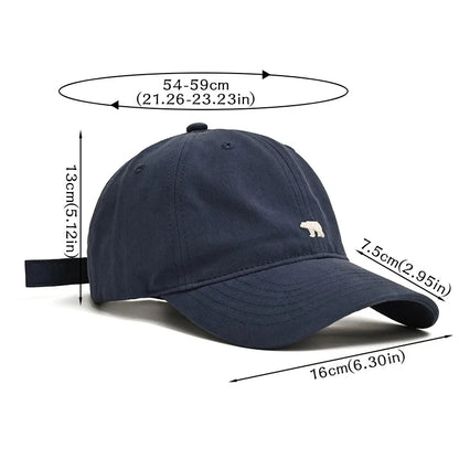Polar Bear Embroidery Baseball Cap – Unisex Cotton Dad Hat