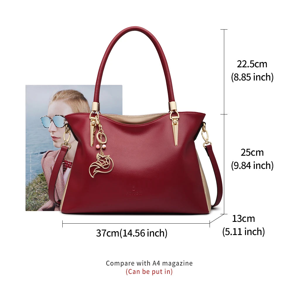 Foxer Leather Women S Shoulder Bag Cowhide Crossbody Luxury Female Handbag Tote Purse Festival Gift