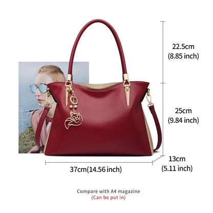 Foxer Leather Women S Shoulder Bag Cowhide Crossbody Luxury Female Handbag Tote Purse Festival Gift