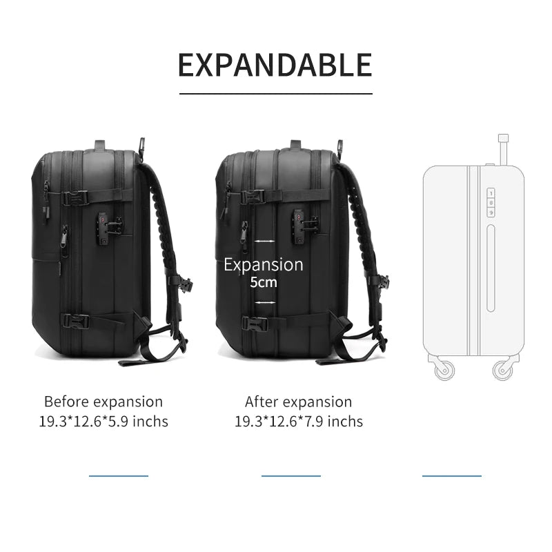 Vacuum Compression Travel Backpack – 17" Laptop, Large Capacity, Business