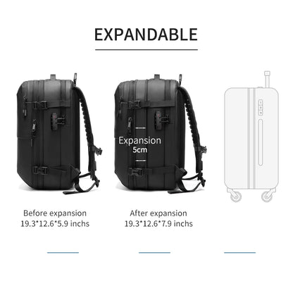 Vacuum Compression Travel Backpack – 17" Laptop, Large Capacity, Business