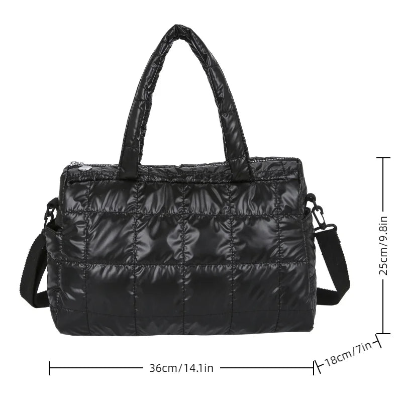 Quilted Puffer Tote Bag for Women – Padded Shoulder Bag