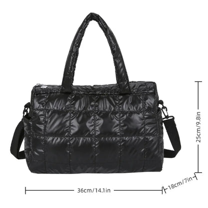 Quilted Puffer Tote Bag for Women – Padded Shoulder Bag