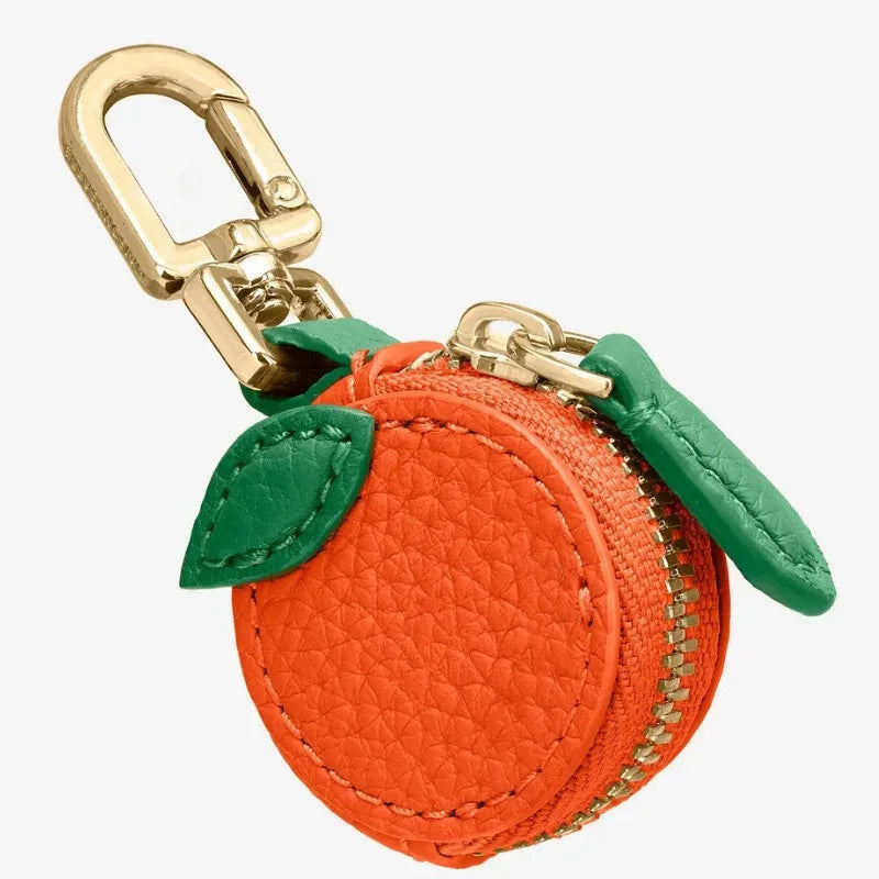 Fruit Coin Purse Keychain – Cute Mini Leather Zipper Pouch