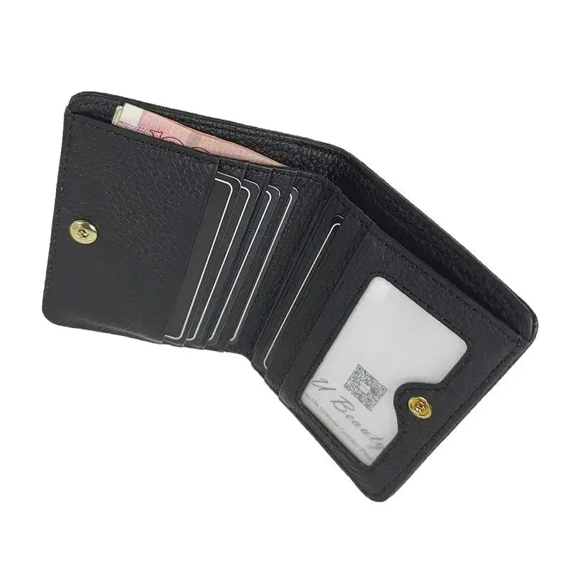 Genuine Cowhide Leather Slim Wallet – Fox Stud Card Holder