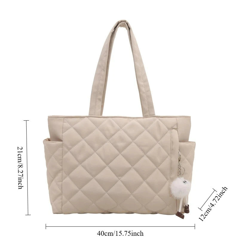 Quilted Tote Bag – Large Padded Shoulder Bag for Women