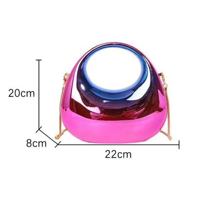 Acrylic Evening Clutch Bag – Half Moon Shoulder Purse for Women