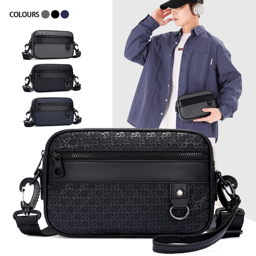 Men's PU Leather Crossbody Bag – Business Shoulder Bag for Work & Travel