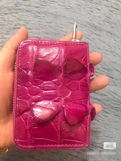 Genuine Crocodile Leather Multi-Slot Card Wallet for Women