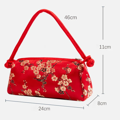 Embroidered Silk Shoulder Bag – Floral Cheongsam Purse