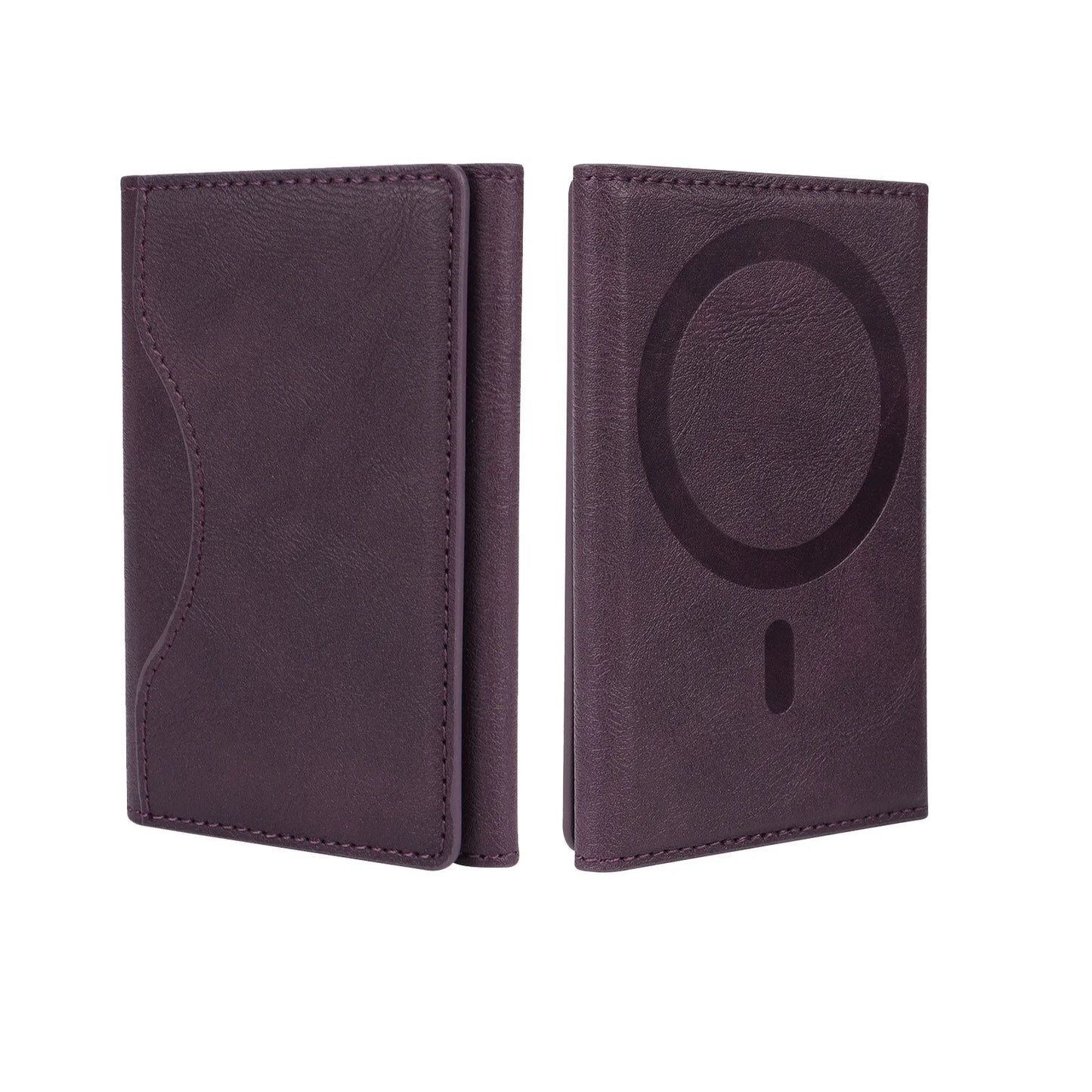 Magnetic Phone Wallet – PU Leather Trifold Card Holder for iPhone