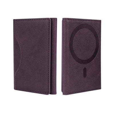 Magnetic Phone Wallet – PU Leather Trifold Card Holder for iPhone