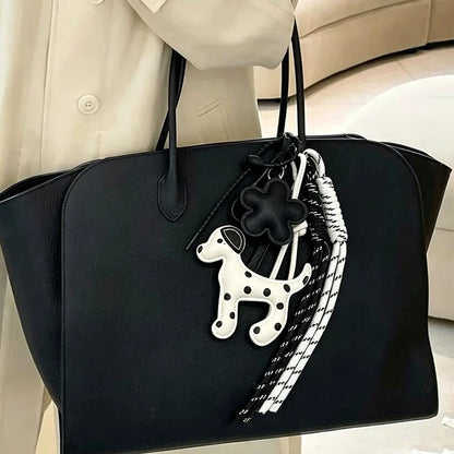 Dog Keychain – PU Leather Bag Charm with Braided Tassel
